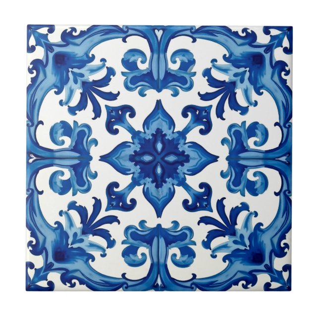 Italian style,Mediterranean,mosaic,blue, Tile (Front)