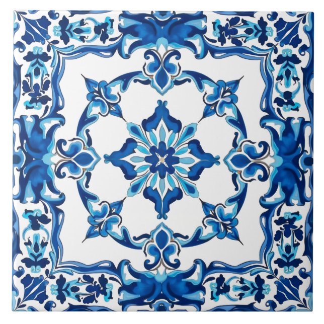 Italian style,Mediterranean,mosaic,blue, Tile (Front)