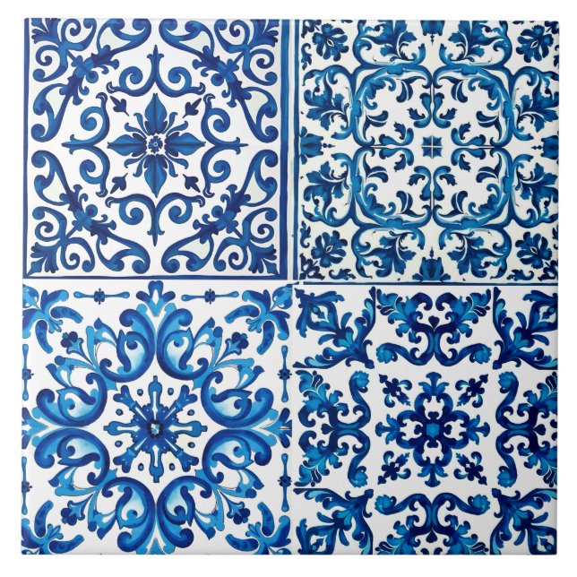 Italian style,Mediterranean,mosaic,blue, Tile (Front)