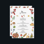 Italian Style Menu card Pasta Pizza<br><div class="desc">Menu with pasta pizza and italian food illustrations.</div>