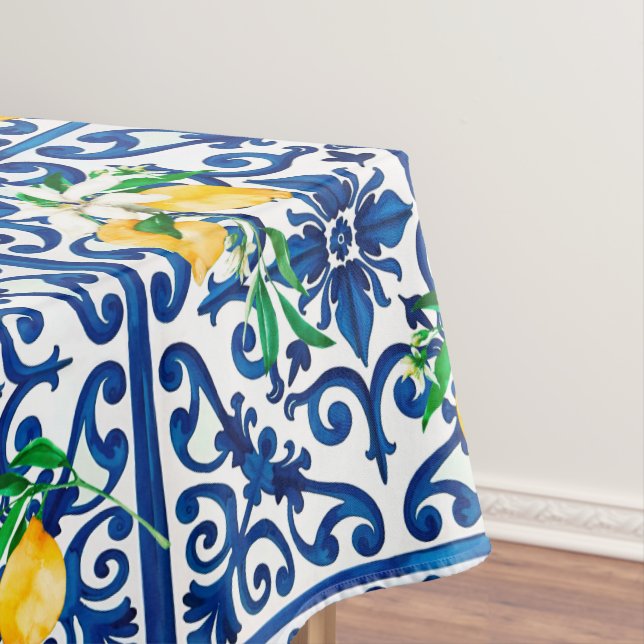 Italian style,mosaic,blue,lemon, tablecloth (In Situ)