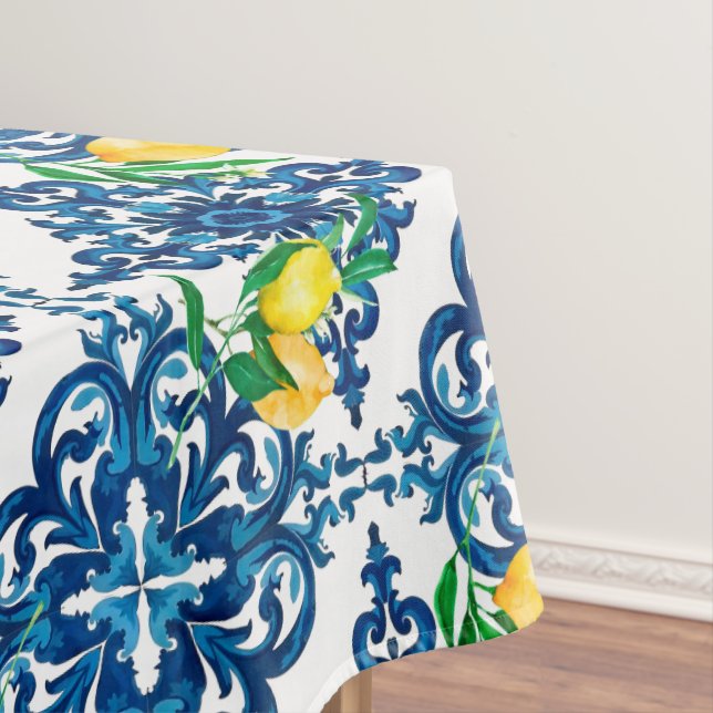 Italian style,mosaic,blue,lemon, tablecloth (In Situ)