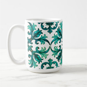 Italian style,mosaic,green  coffee mug