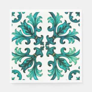 Italian style,mosaic,green napkin