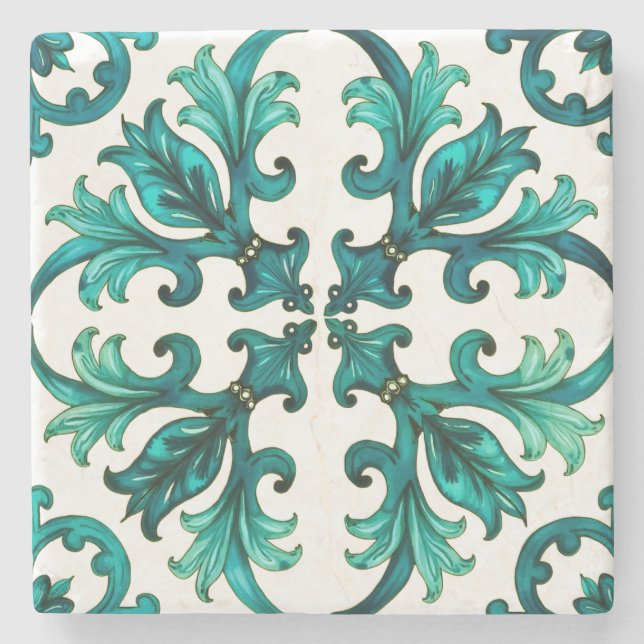 Italian style,mosaic,green  stone coaster (Front)