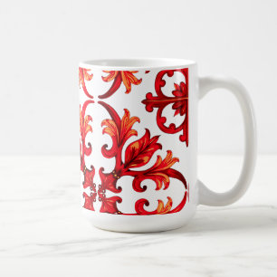 Italian style,mosaic,red coffee mug
