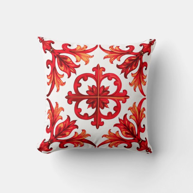 Italian style,mosaic,red cushion (Front)
