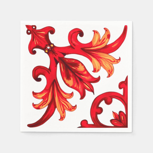 Italian style,mosaic,red napkin (Front)