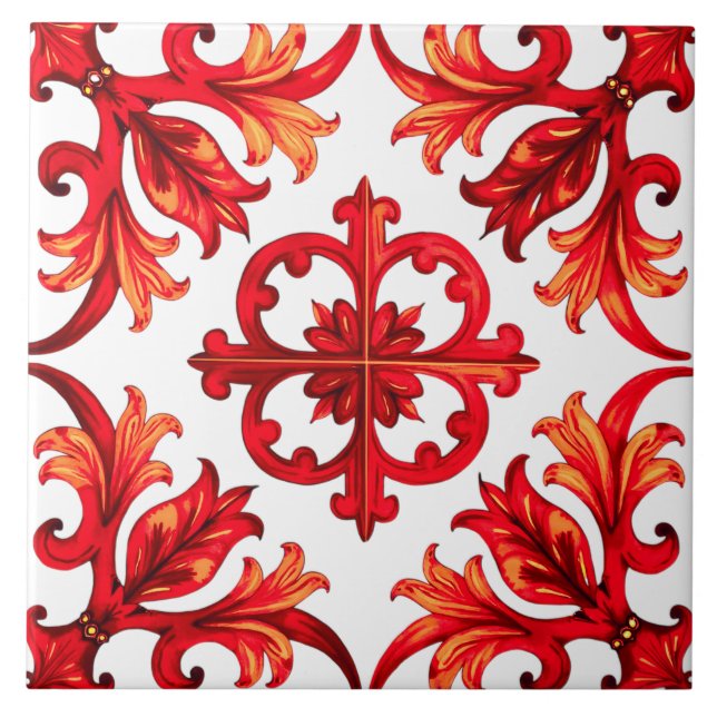 Italian style,mosaic,red tile (Front)
