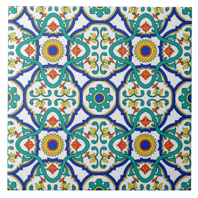 Italian Style Patterned Ceramic Tile. Tile (Front)