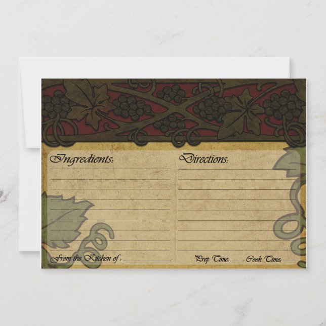 Italian Style Recipe Card (Front)