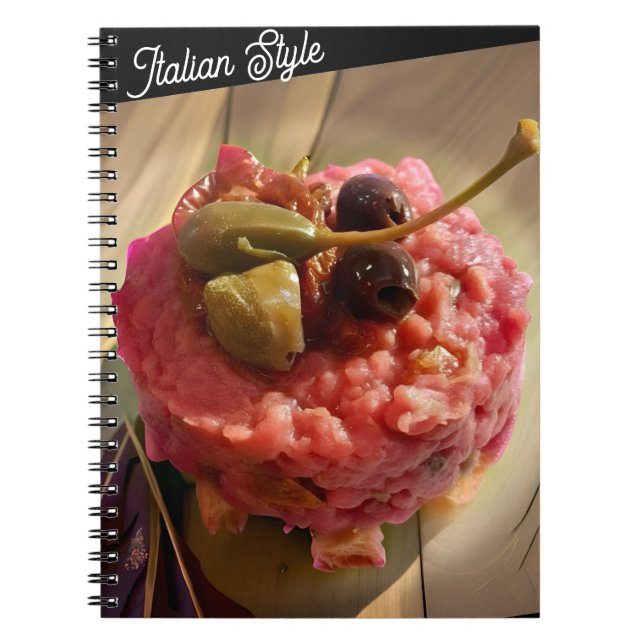 Italian Style Spiral Notebook – Gourmet Food Photo (Front)