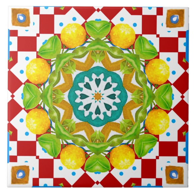 Italian style,tiles,majolica All-Over Print Tile (Front)