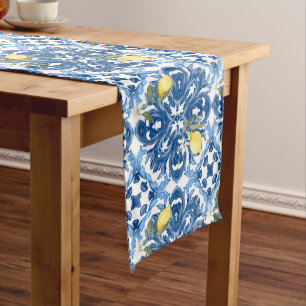 Italian style,tiles,majolica,lemon ,All-Over Print Medium Table Runner