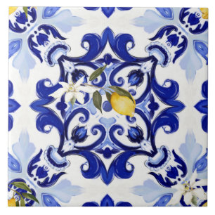 Italian style,tiles,majolica,lemon ,All-Over Print Tile