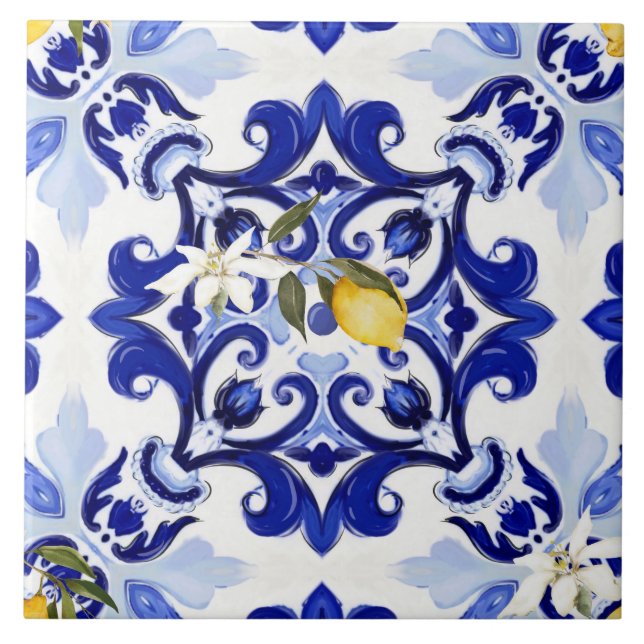 Italian style,tiles,majolica,lemon ,All-Over Print Tile (Front)