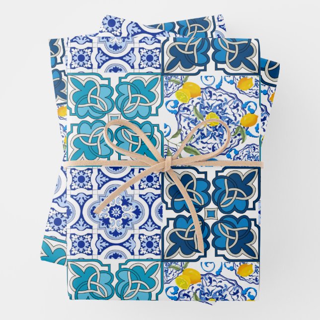 Italian style  ,vibrant            wrapping paper sheet (In situ)