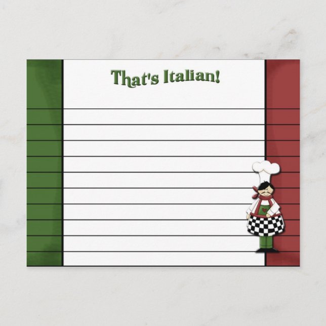 Italian Styled Recipe Card (Front)