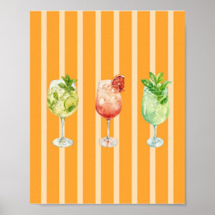 Italian summer Bar poster cocktail