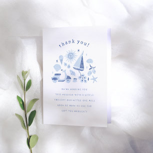 Italian Summer Blue Boy Baby Shower Thank You Card