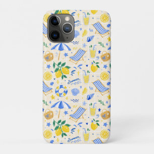 Italian Summer Lemon Beach Pattern iPhone 11 Pro Case