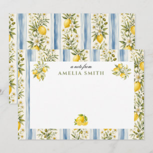 Italian Summer Lemon Floral Notecard