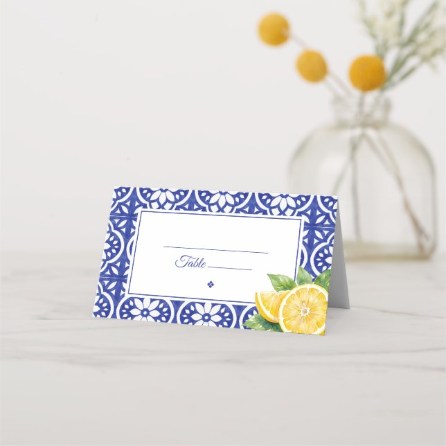Italian Summer Lemon Wedding Place & Table Cards (Front)