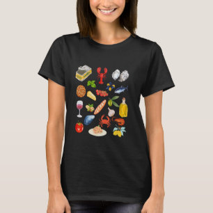 Italian summer Sardines tinned fish tomato girl fo T-Shirt