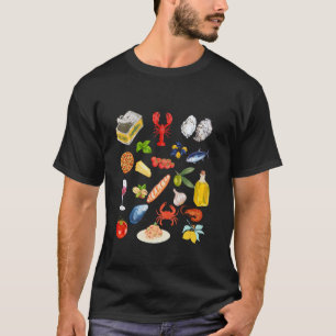 Italian summer Sardines tinned fish tomato girl fo T-Shirt