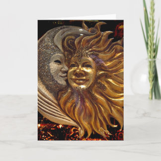 Italian Sun & Moon Carnaval Masks Card