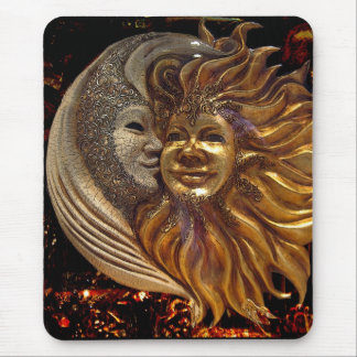 Italian Sun & Moon Carnaval Masks Mouse Mat