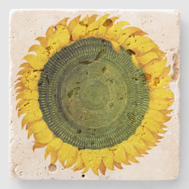 Italian Sunflower Stone Coaster (Front)