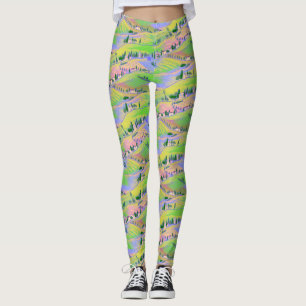 Italian sunrise landscape leggings