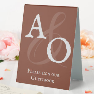 Italian Sunset Orange Minimalist Monogram Wedding