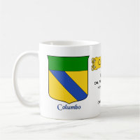 Italian Surname Columbo Heraldic Shield and Blazon