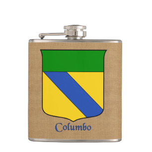 Italian Surname Columbo Historical Heraldic Shield Hip Flask
