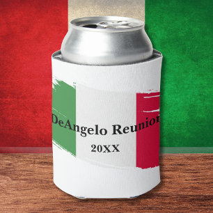 Italian Surname Name Custom Flag Colours Reunion Can Cooler