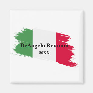 Italian Surname Name Custom Flag Colours Reunion Magnet