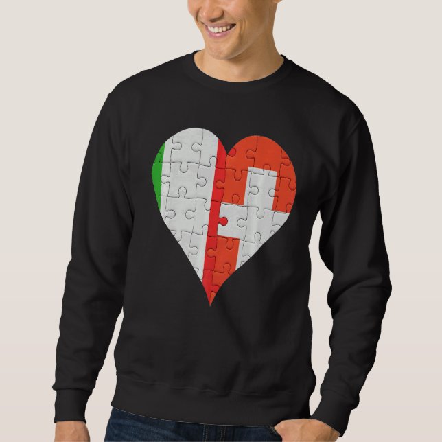Italian Swiss Flag Heart Sweatshirt (Front)