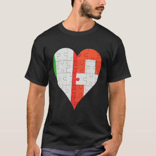 Italian Swiss Flag Heart T-Shirt