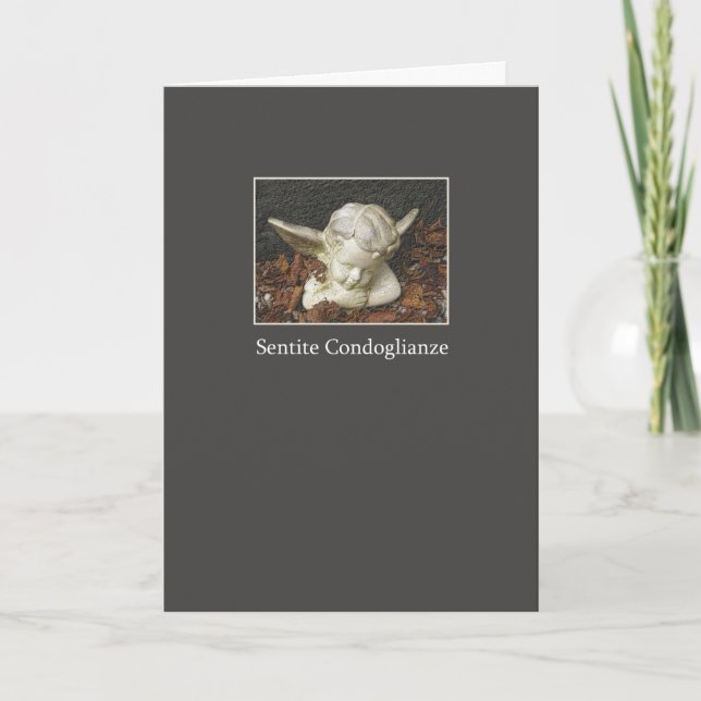 Italian Sympathy Guardian Angel Card (Front)