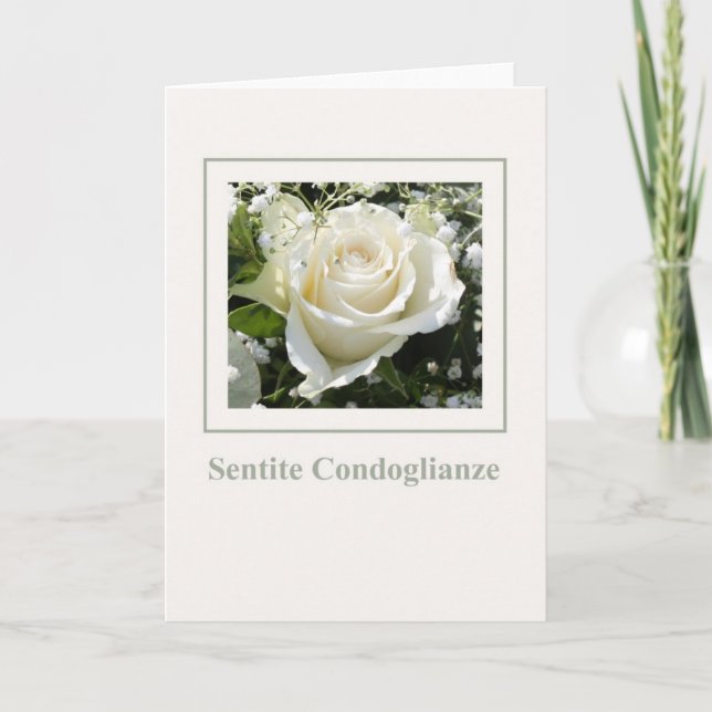 Italian Sympathy roses - sentite condoglianze Card (Front)