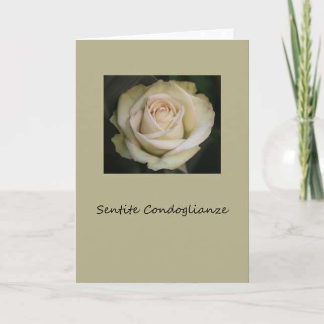 italian Sympathy Sentite Condoglianze Card (Front)