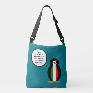 Italian Talking Ms Penguin Personalised  Crossbody Bag