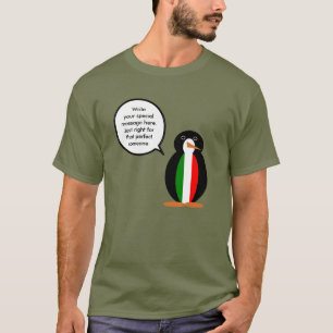 Italian Talking Ms Penguin Personalised Text Men's T-Shirt