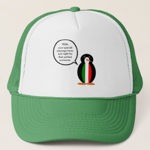 Italian Talking Ms Penguin Personalised Trucker Hat