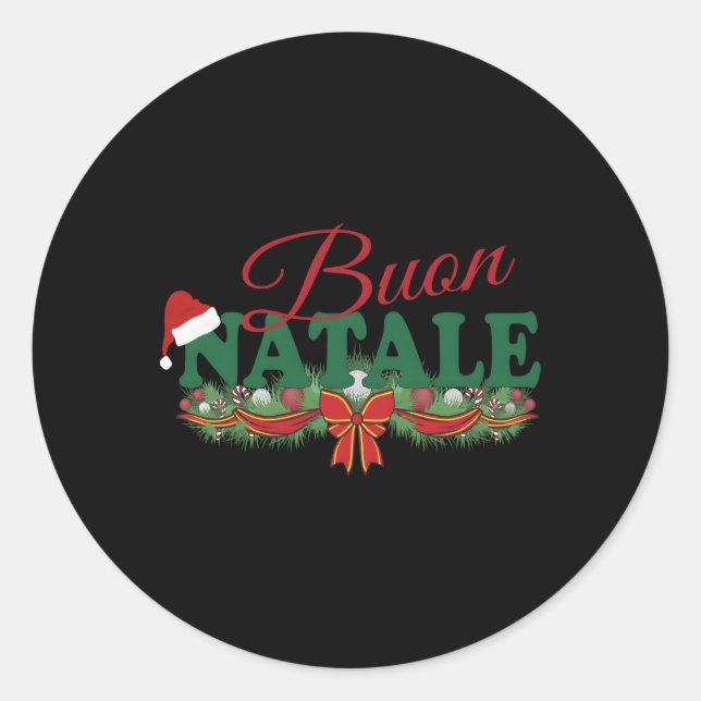 Italian Tanti Auguri Buon Natale Classic Round Sticker (Front)