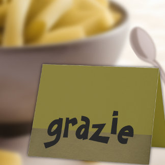 Italian Thank You Note Grazie Card