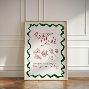 Italian Thats Amore Bridal Shower Recipe Cards Pedestal Sign