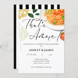 Italian That's Amore Engagement Casual Pasta  Invitation